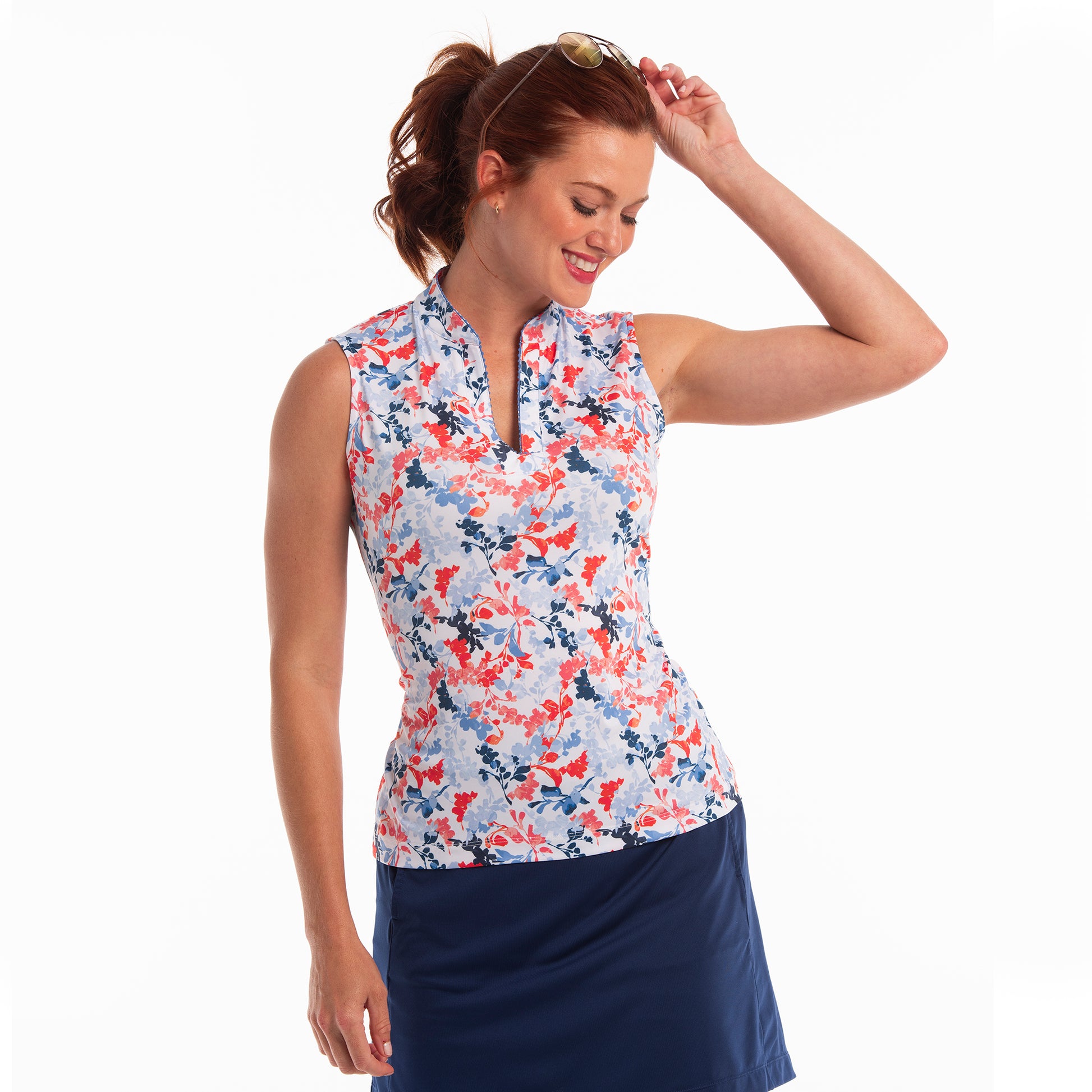 VINE FLORAL PRINT POLO - EPNY