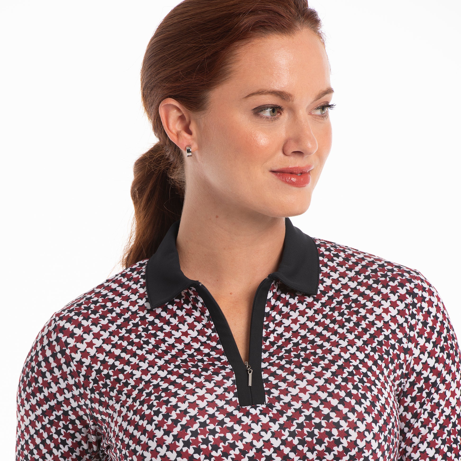 LONG SLEEVE STARS HOUNDSTOOTH SUNSHIRT - EPNY