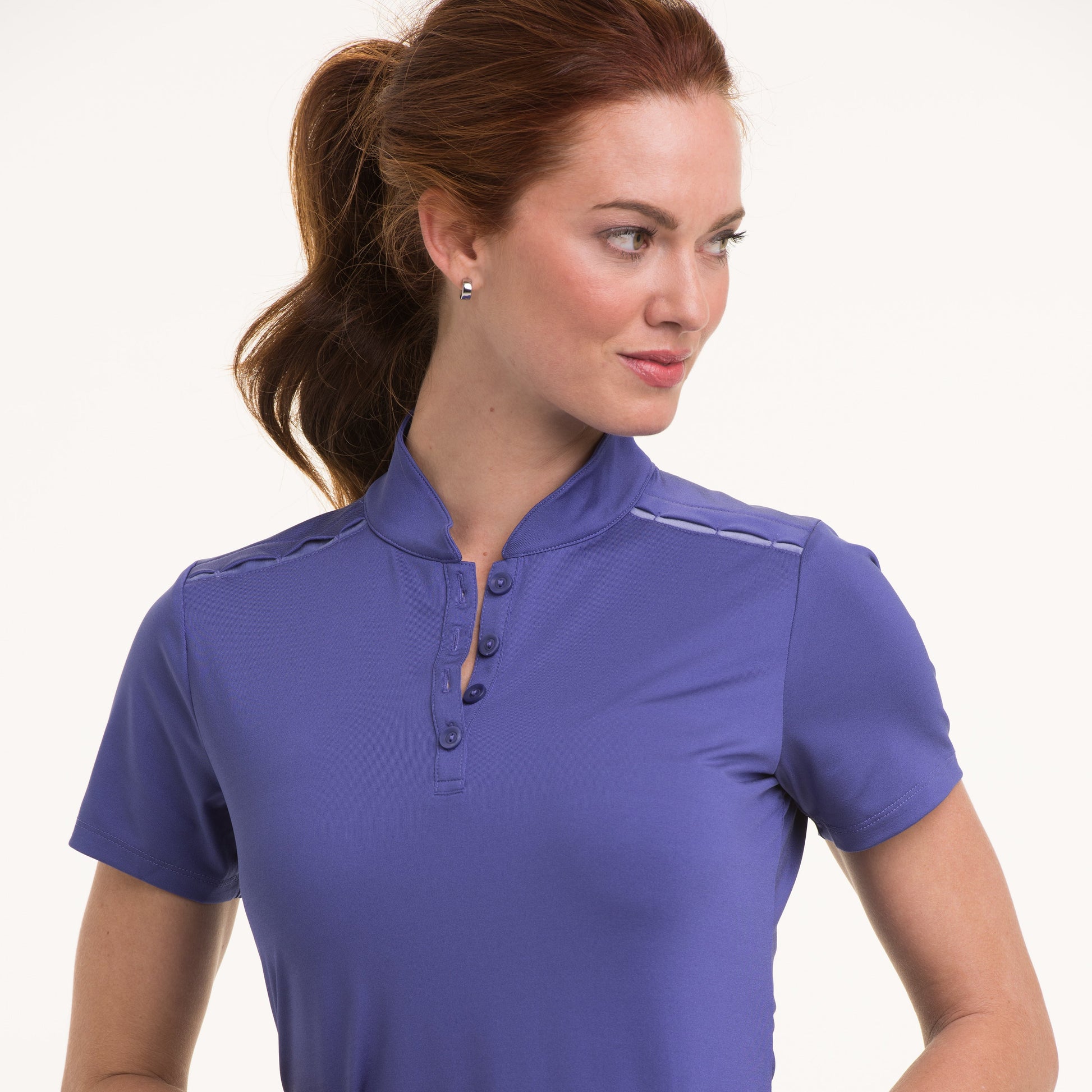 SHORT SLEEVE MANDARIN COLLAR POLO