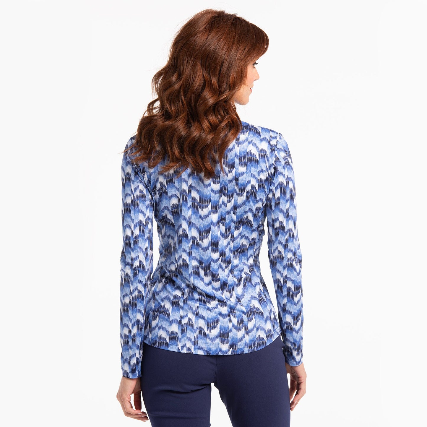 LONG SLEEVE BARGELO PRINT ZIP POLO