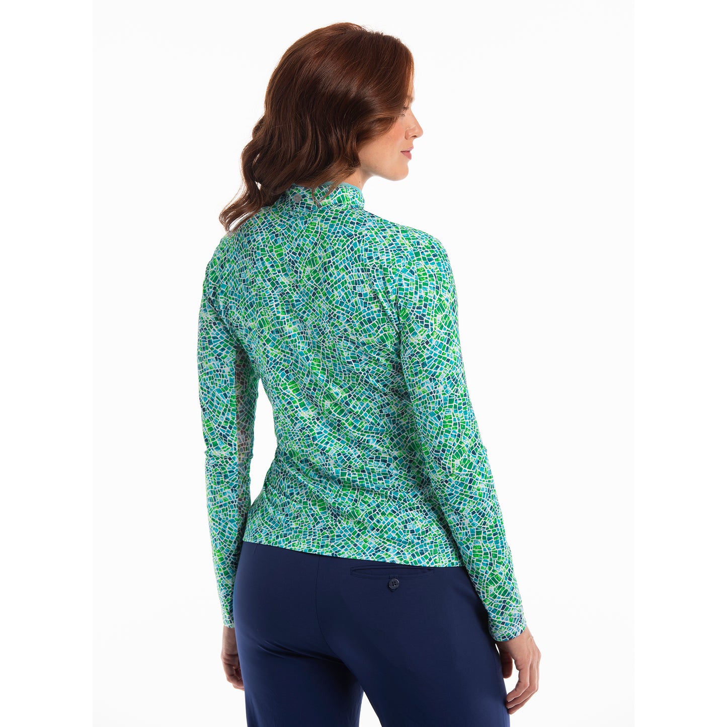 LONG SLEEVE MULTI STAIN GLASS ZIP MOCK - EPNY