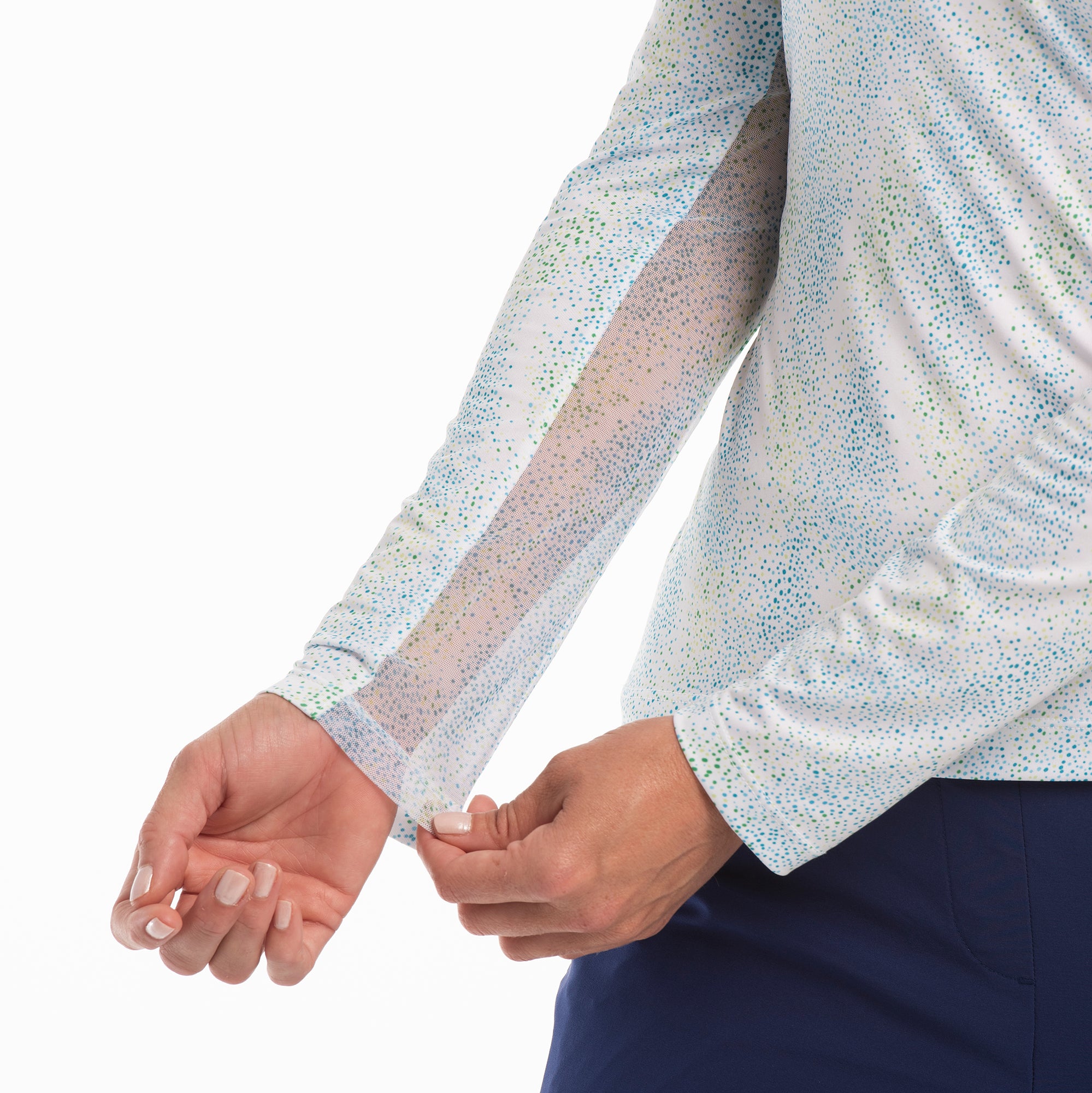 LONG SLEEVE NIGHT SKY GEO PRINT POLO - EPNY