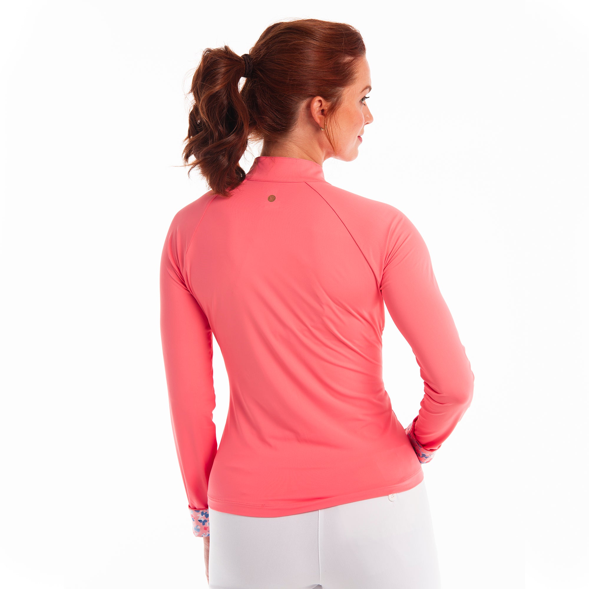 ZIP MOCK W/FLORAL PLACKET - EPNY