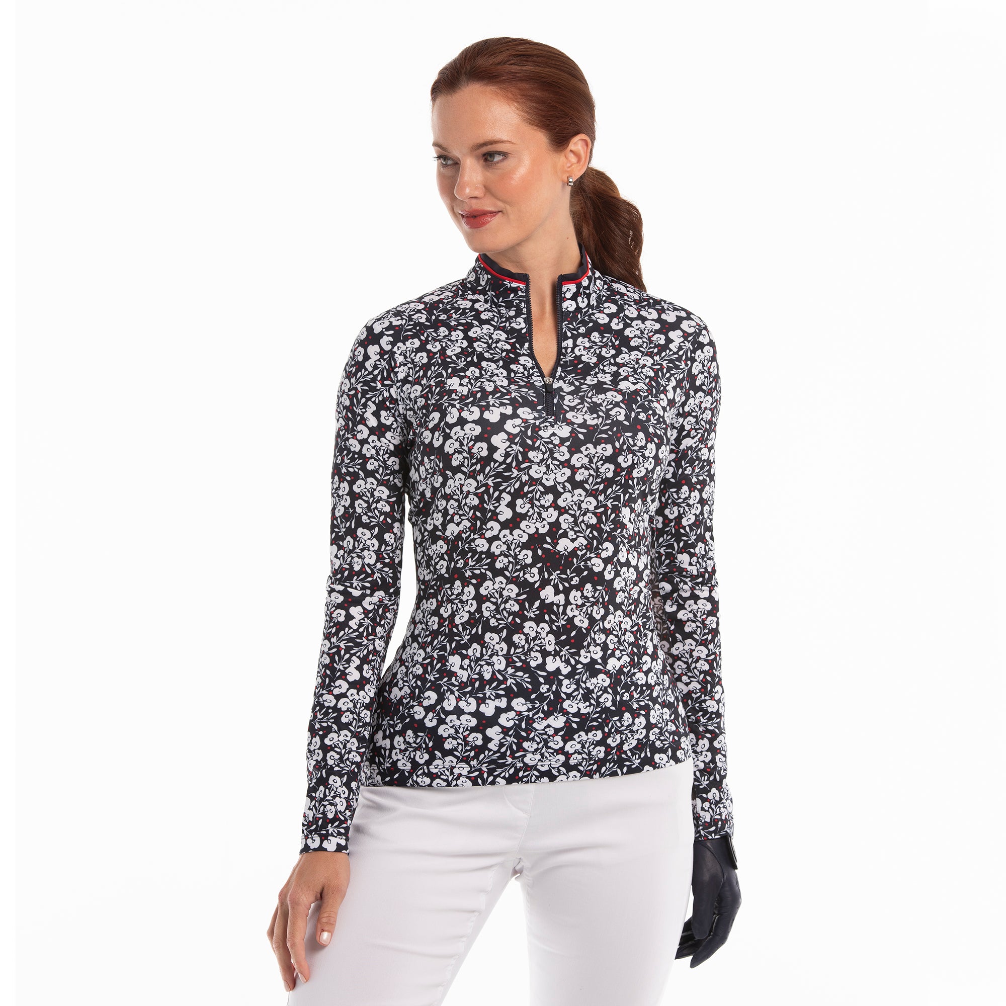 LONG SLEEVE VINE FLORAL PRINT SUNSHIRT - EPNY