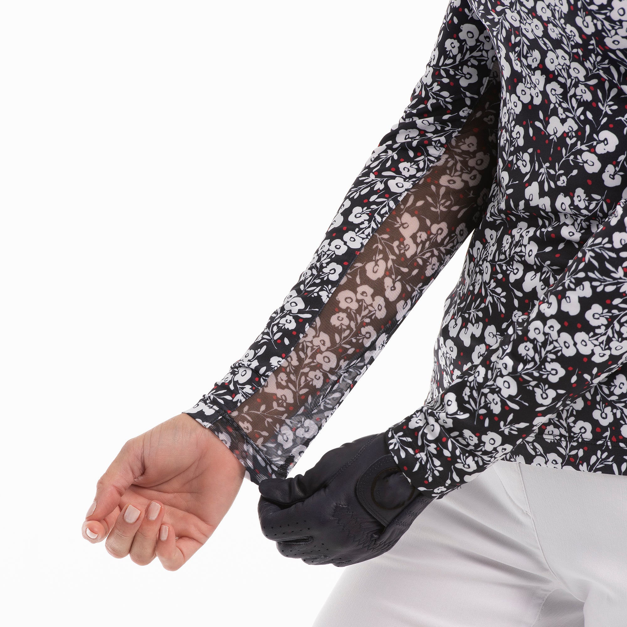 LONG SLEEVE VINE FLORAL PRINT SUNSHIRT - EPNY