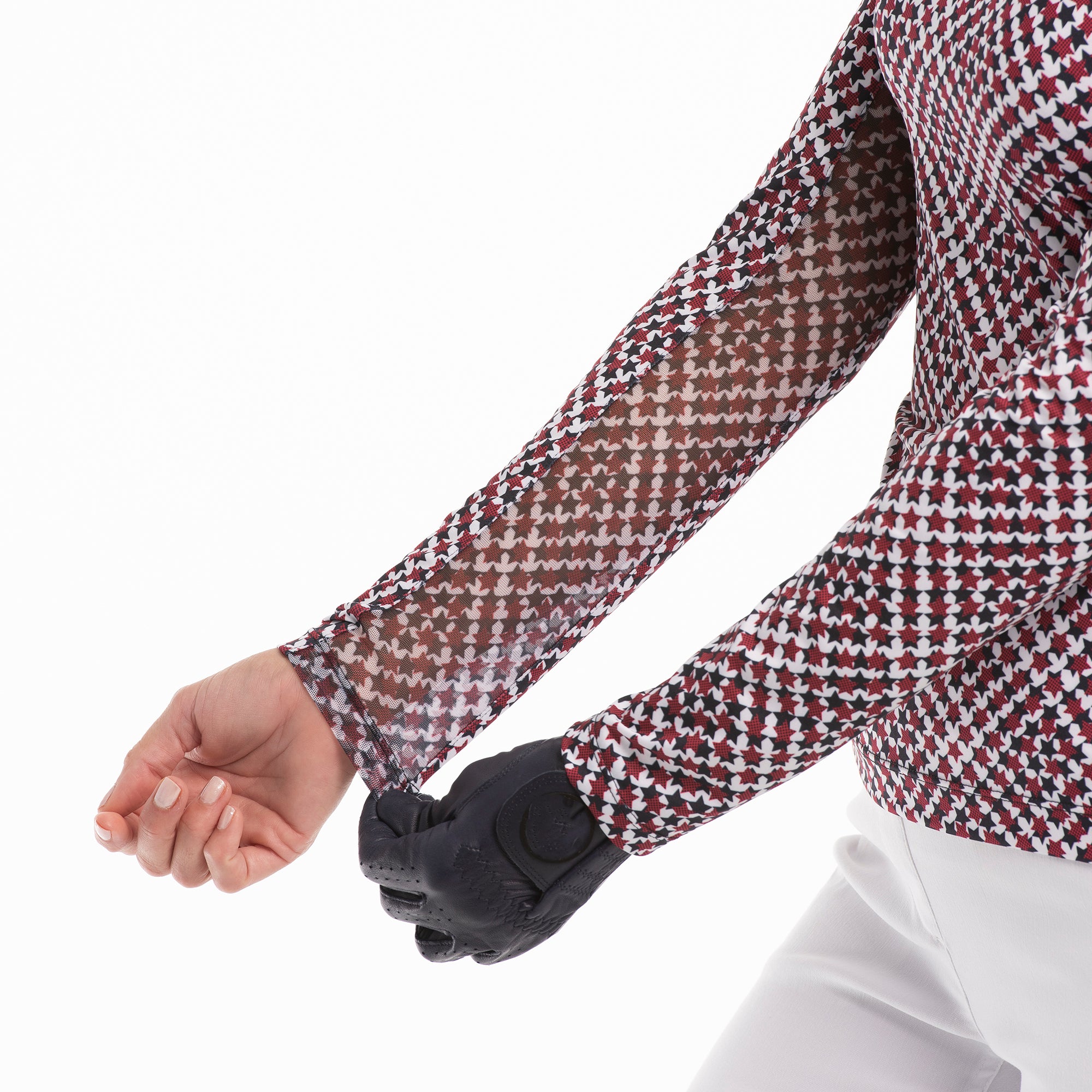 LONG SLEEVE STARS HOUNDSTOOTH SUNSHIRT - EPNY