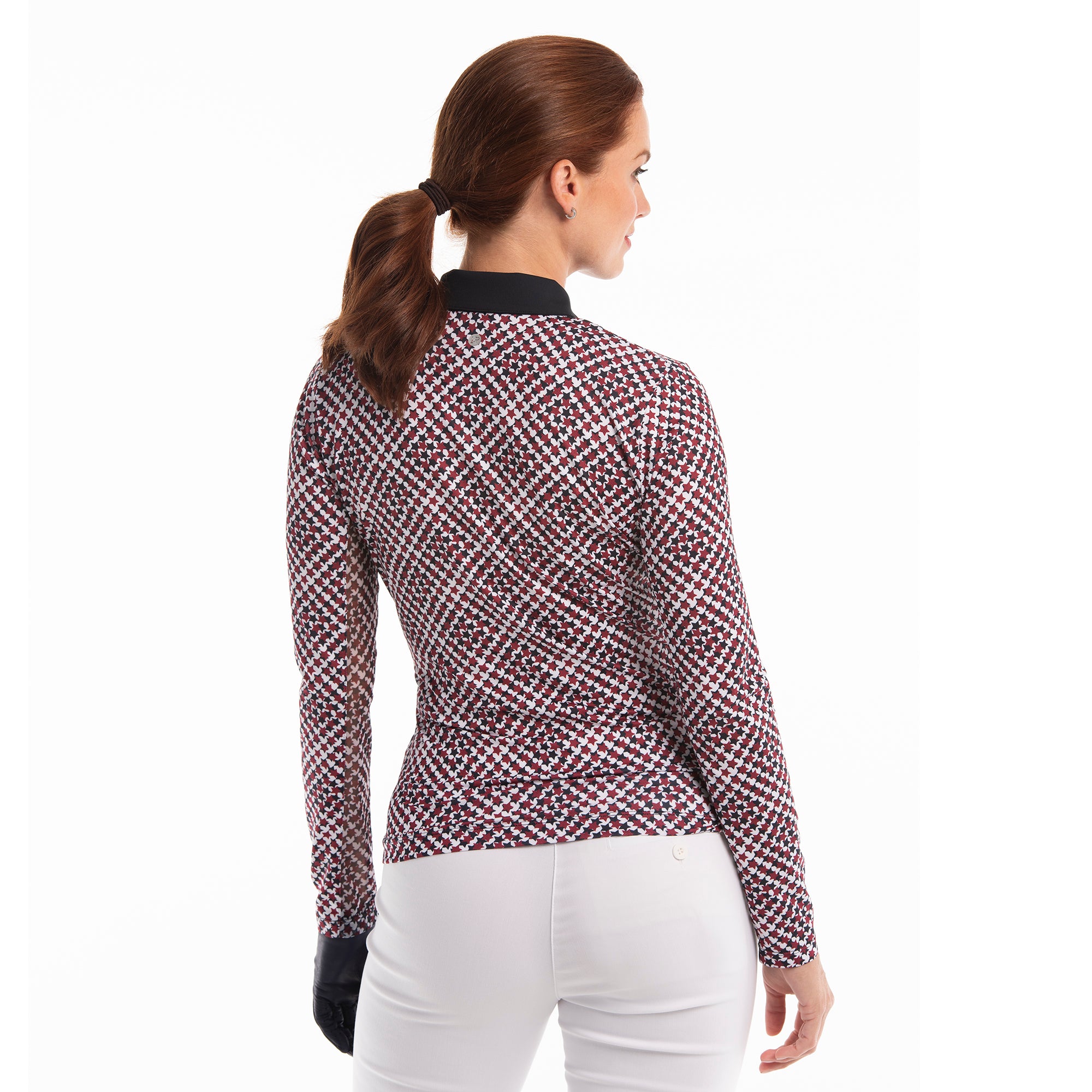 LONG SLEEVE STARS HOUNDSTOOTH SUNSHIRT - EPNY
