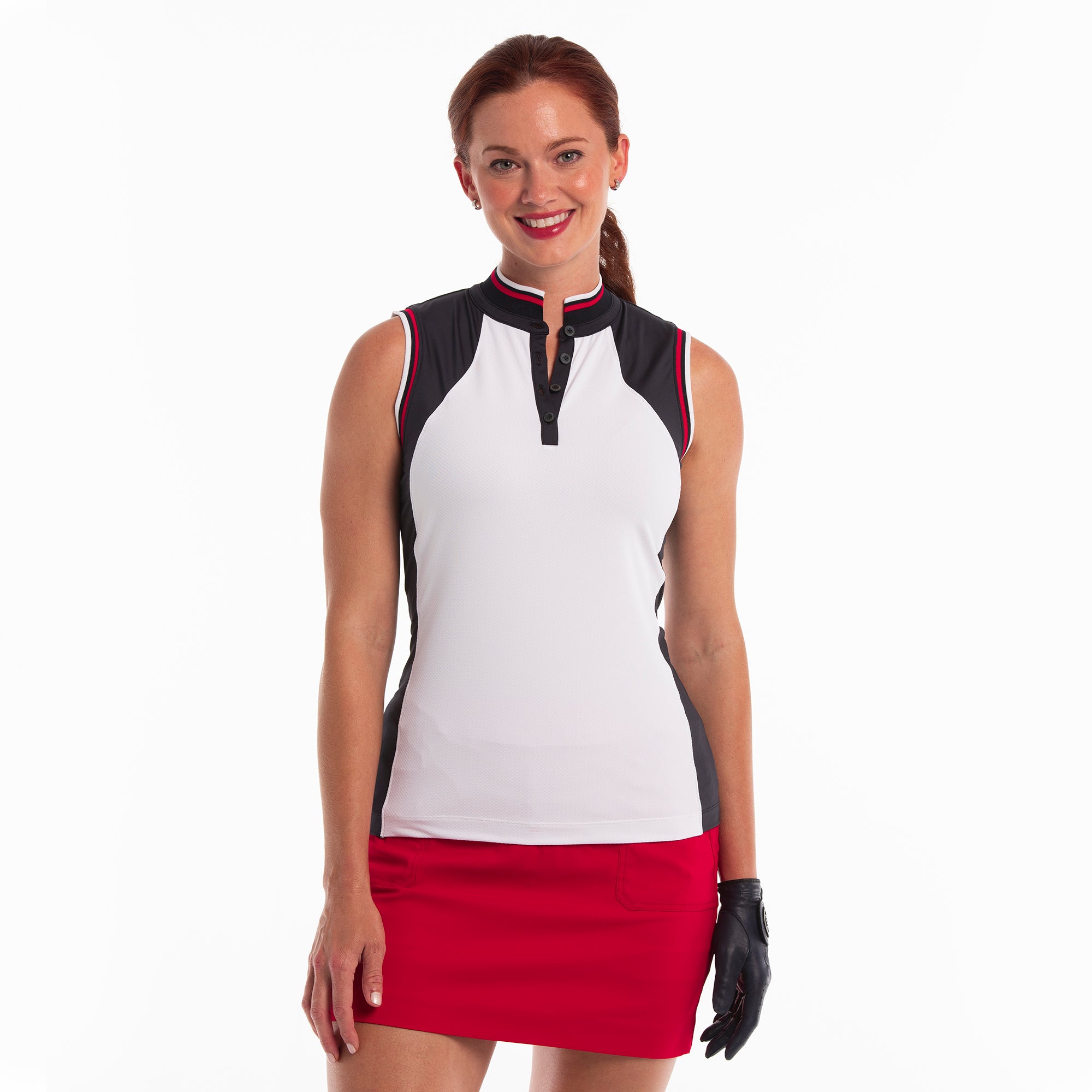 STAND COLLAR COLOR BLOCK POLO - EPNY