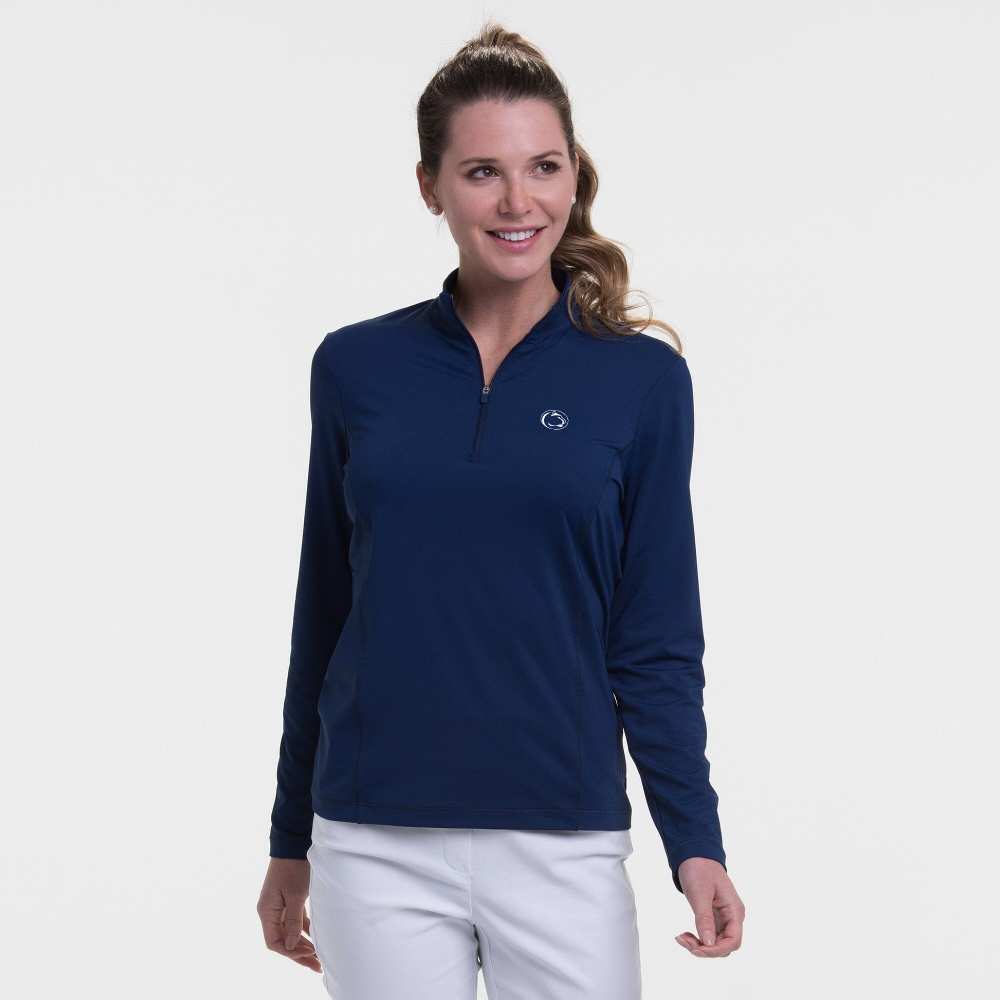 Penn State | Long Sleeve Zip Mock Polo | Collegiate