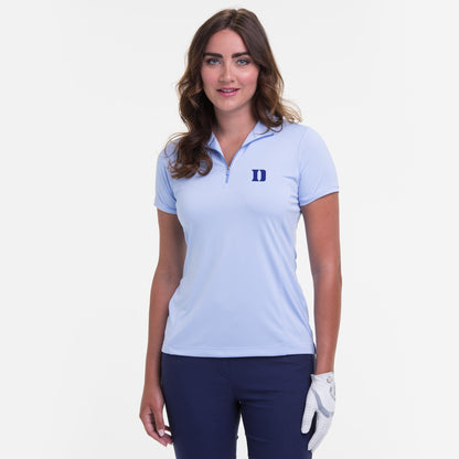 Duke University | Short Sleeve Convertible Zip Mock Polo | Collegiate