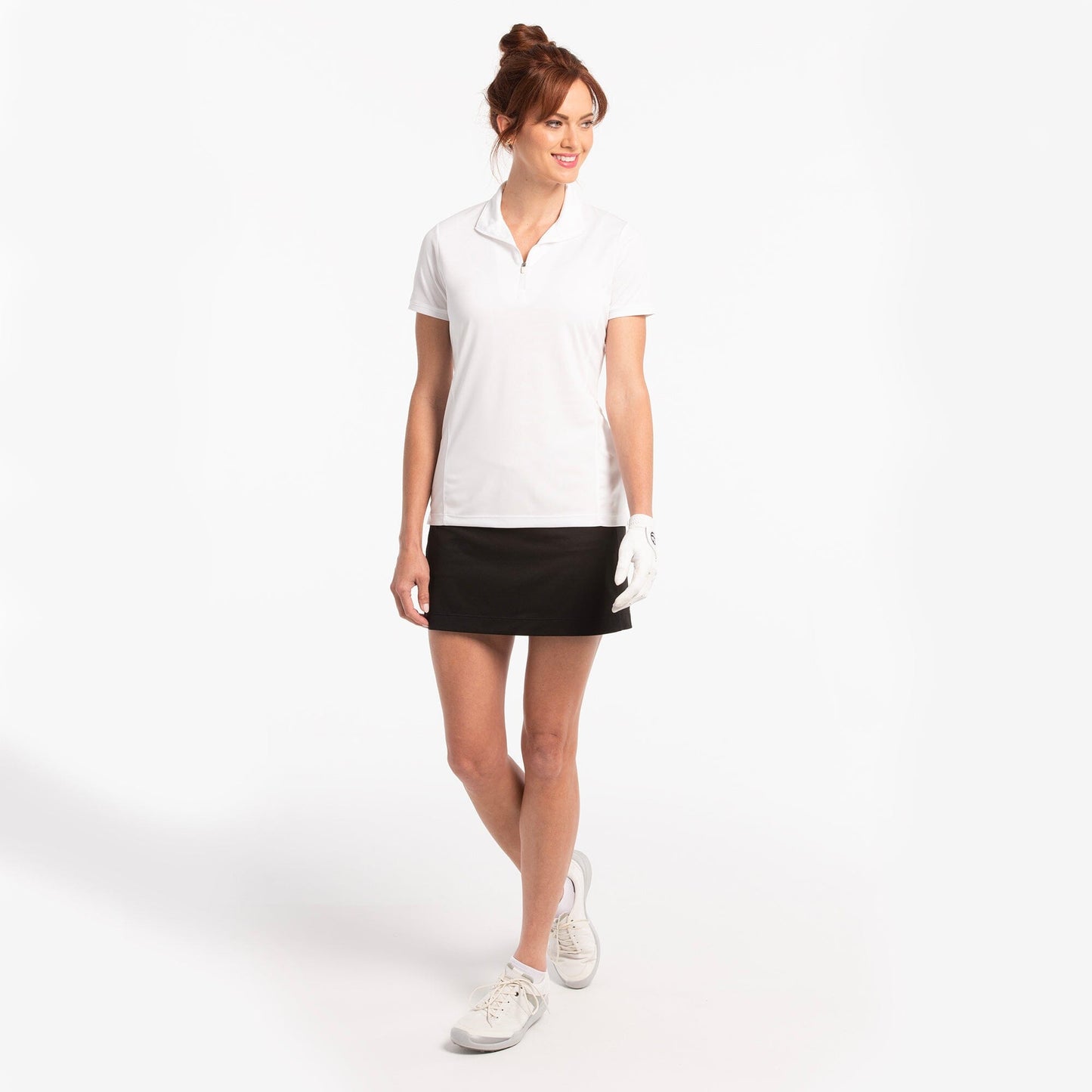 Short Sleeve Convertible Zip Mock Polo