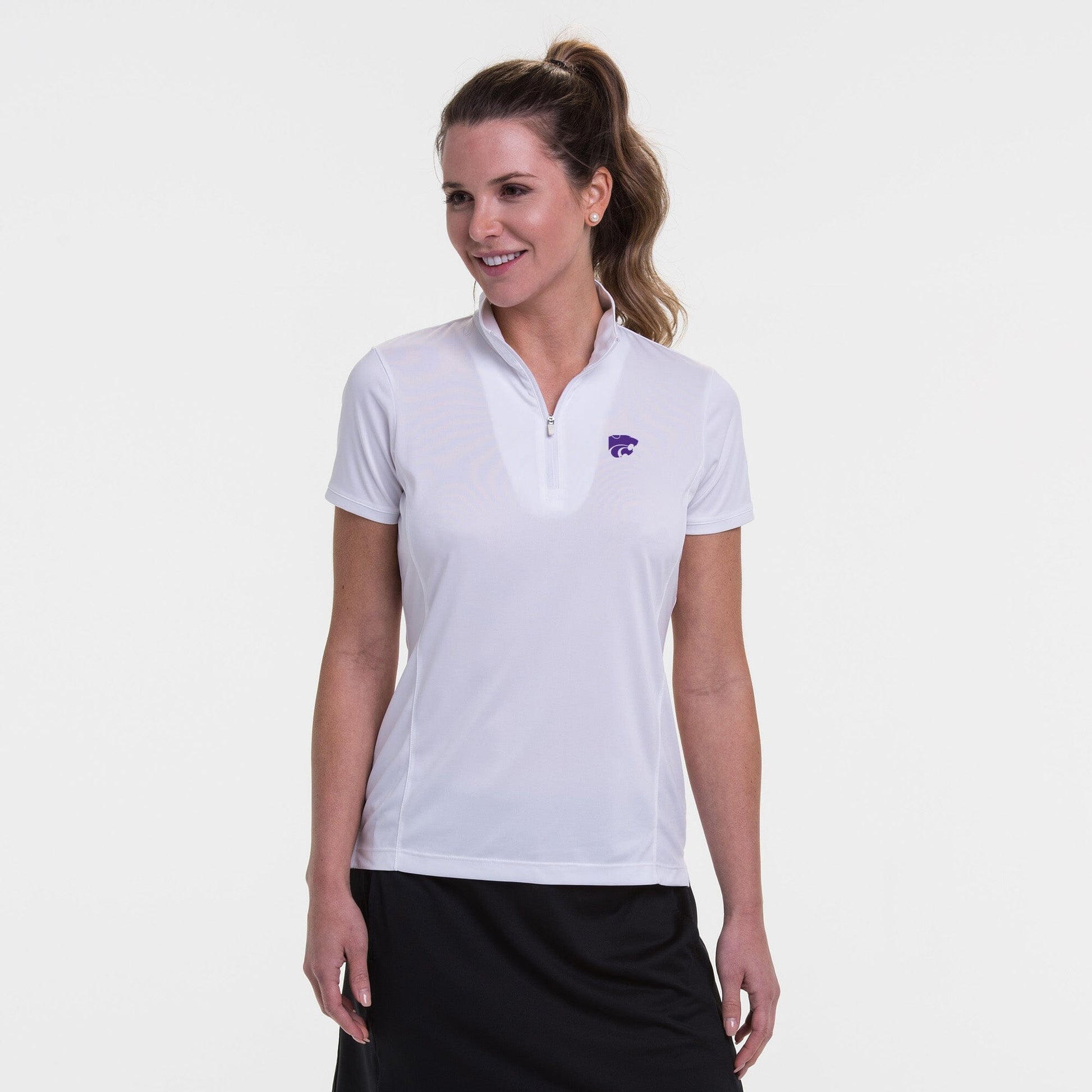 Kansas State University | Short Sleeve Convertible Zip Mock Polo | Collegiate