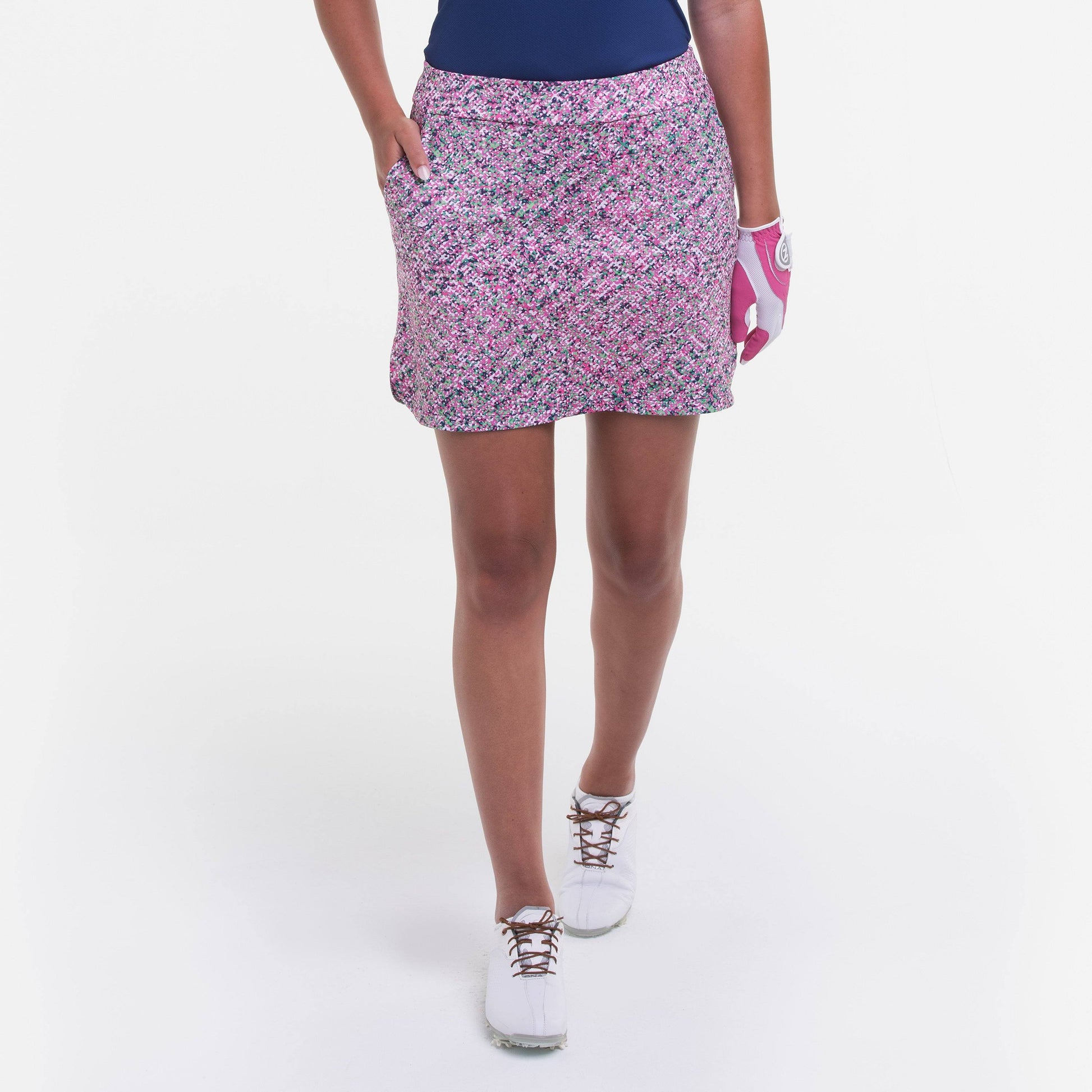 17 1/2 Inch Multi Texture Print Skort