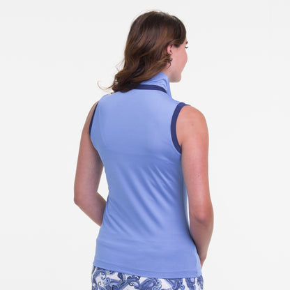 Sleeveless Polo w/ Contrast Trim