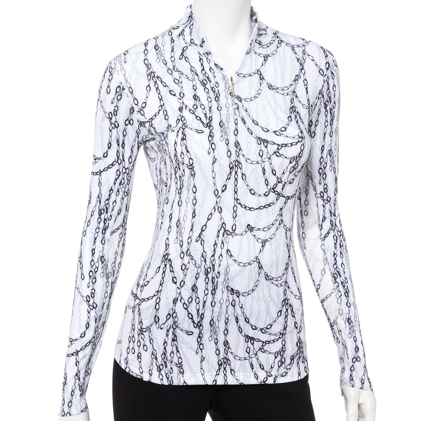 LONG SLEEVE CASCADING CHAINS PRINT ZIP