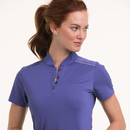 SHORT SLEEVE MANDARIN COLLAR POLO