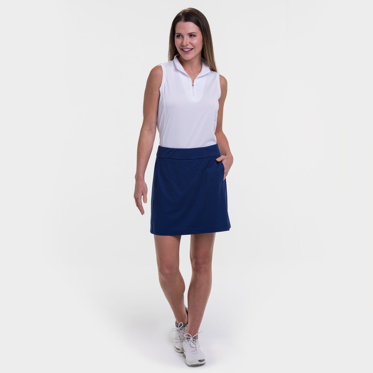 Knit Skort w/ Back Mesh Pleat Detail