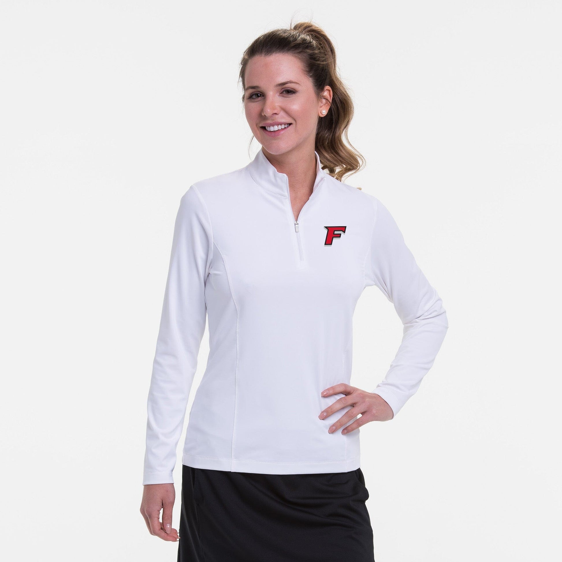 Fairfield University | Long Sleeve Zip Mock Polo | Collegiate