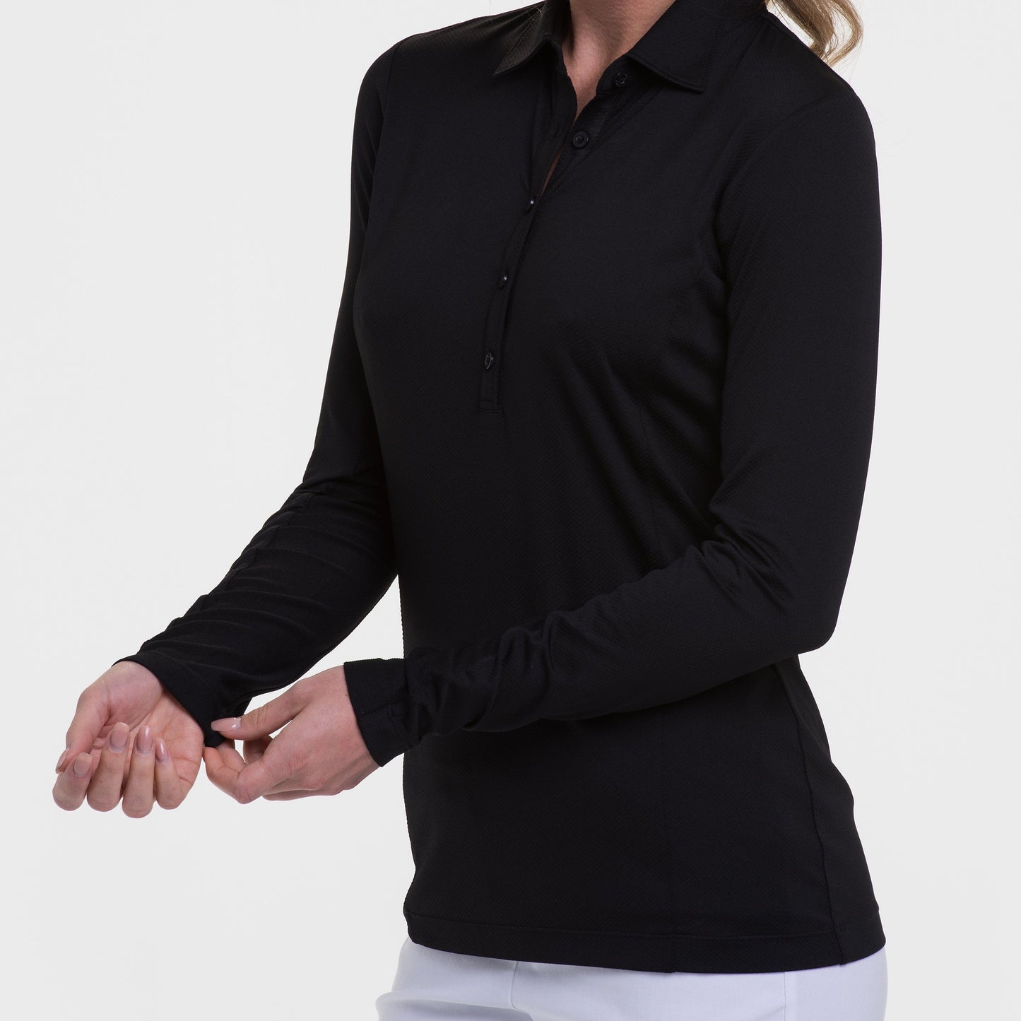 LONG SLEEVE EXT PIP TRIM PLACKET POLO