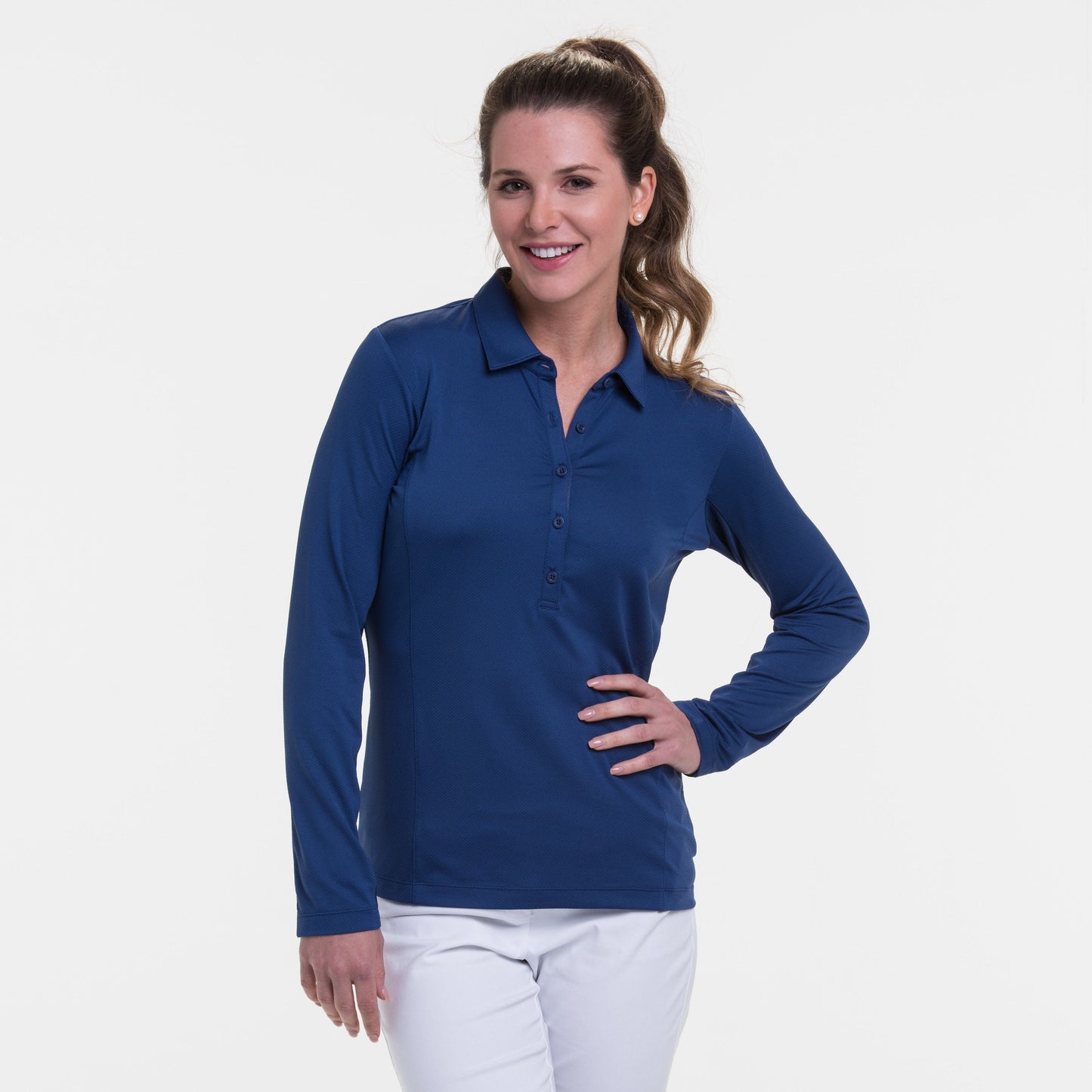 LONG SLEEVE EXT PIP TRIM PLACKET POLO