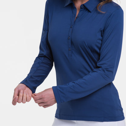 LONG SLEEVE EXT PIP TRIM PLACKET POLO