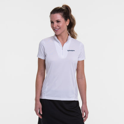 Quinnipiac | Short Sleeve Convertible Zip Mock Polo | Collegiate