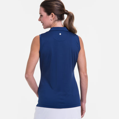 Sleeveless Convertible Zip Mock Polo