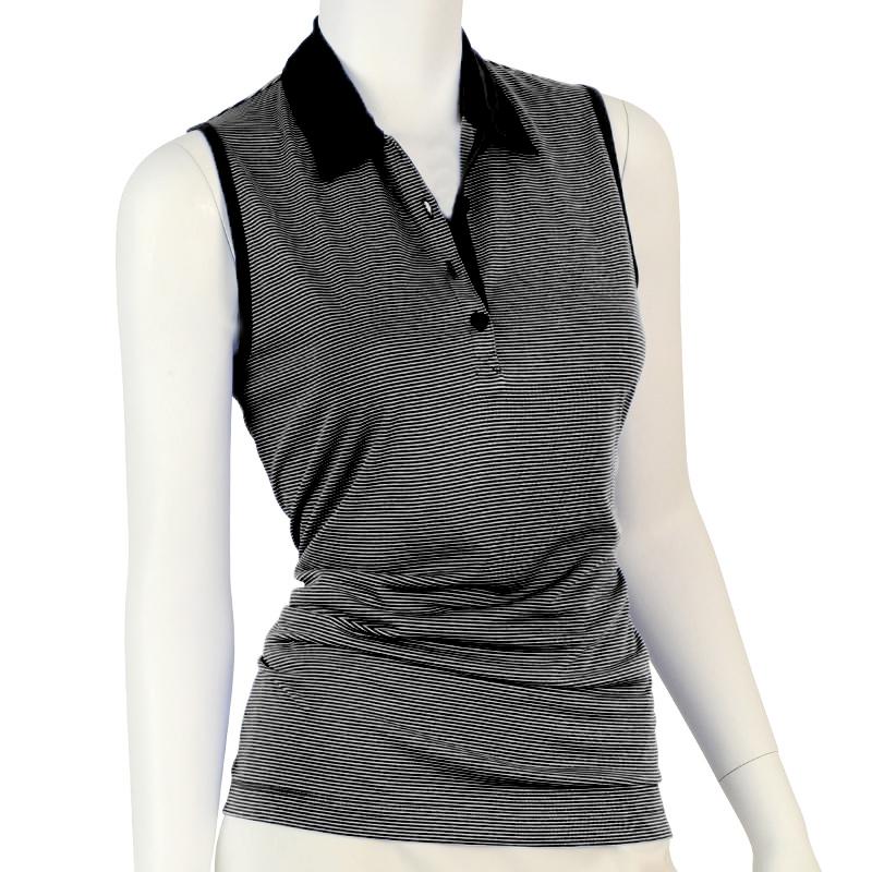 Sleeveless Fine Stripe Polo - EPNY